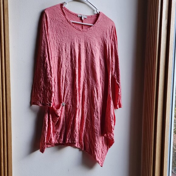Jess & Jane Pink Angled Scoop Neck Jersey Size Small - Picture 4 of 14